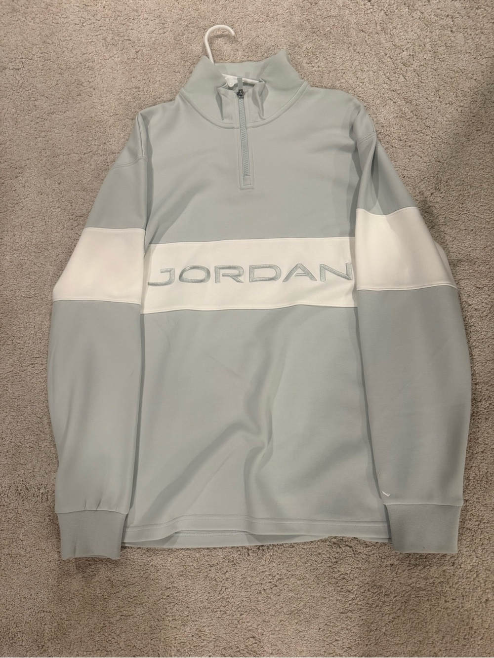 Jordan quarter zip blue and white small